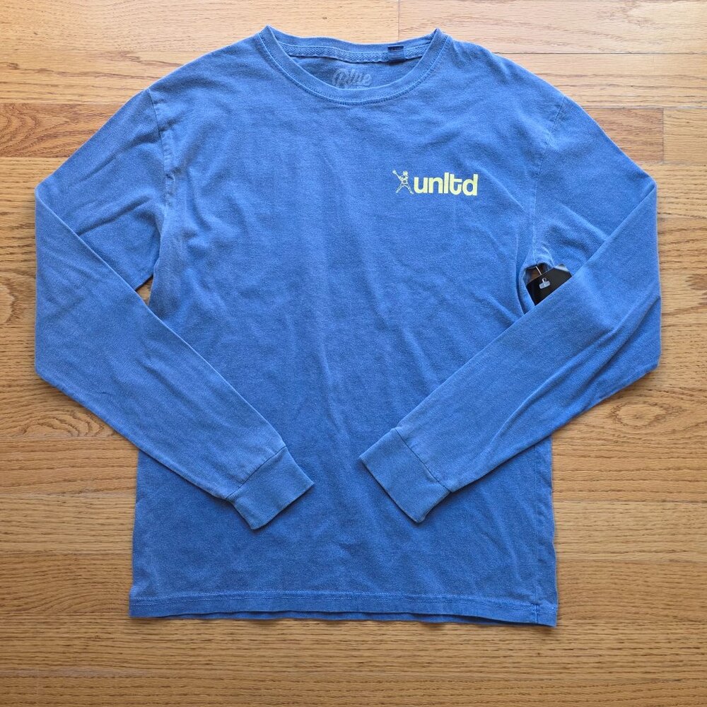 LACROSSE UNLIMITED Boy's Long Sleeve T-Shirt | Large | Blue Sunset LAX Player